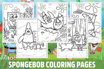 Spongebob coloring pages for kids girls boys teens birthday school activity