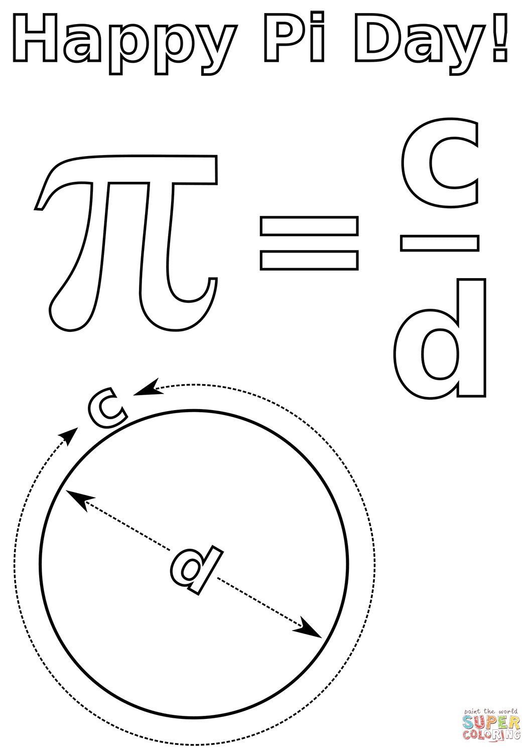 Happy pi day coloring page free printable coloring pages