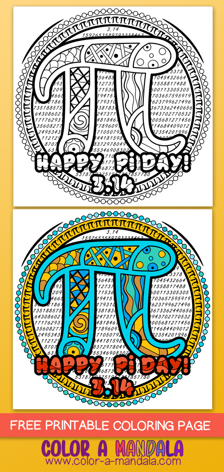 Happy pi day coloring page m