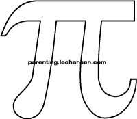 Pi coloring page or math activity template