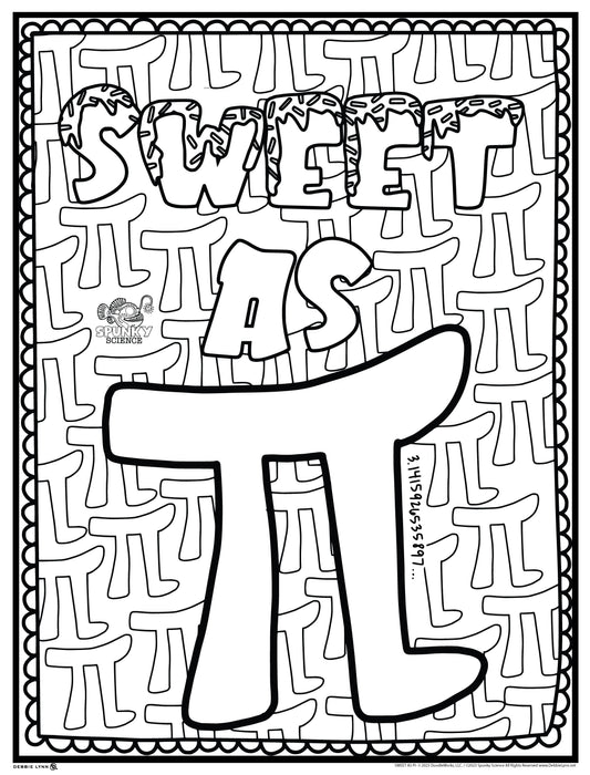 Happy pi day spunky science personalized giant coloring poster x â debbie lynn