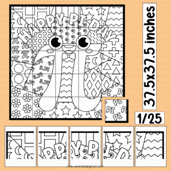 Pi day math collaborative poster activities coloring pages bulletin board shape