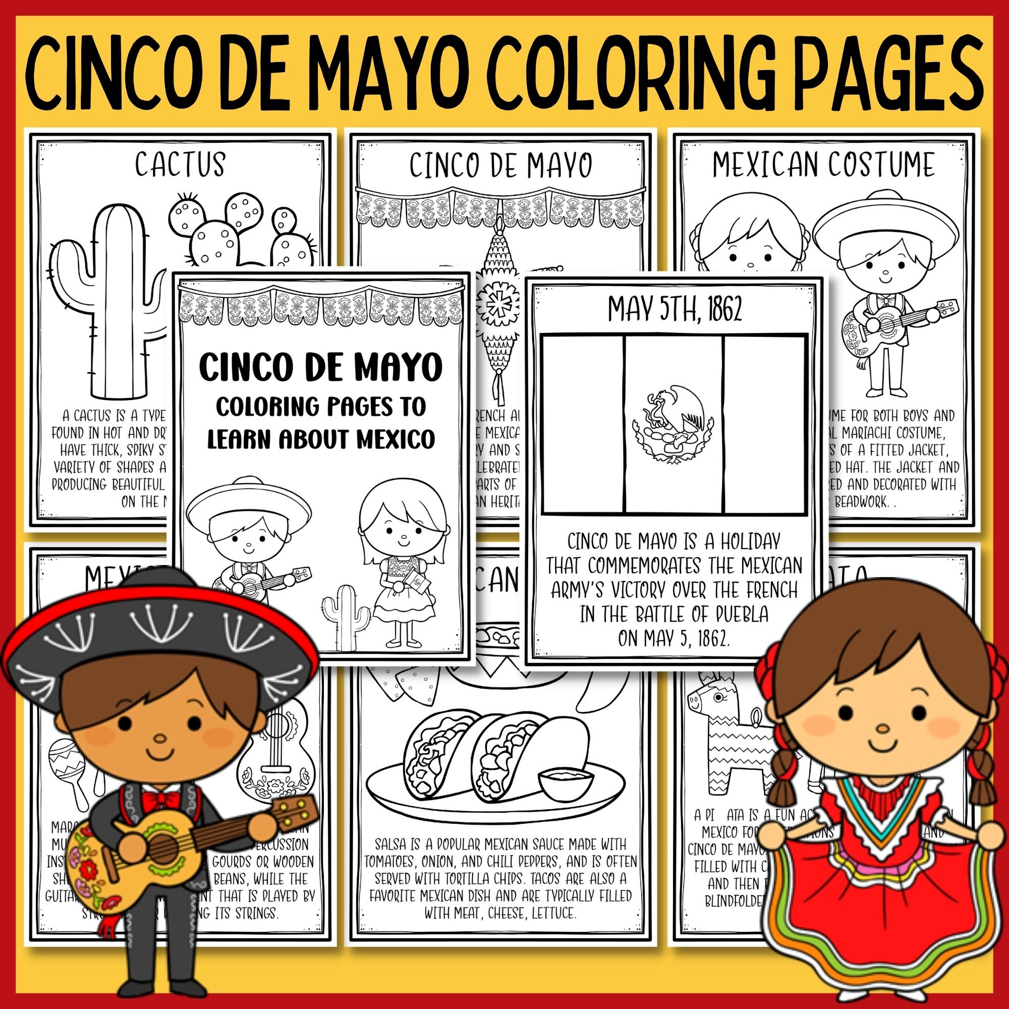 Cinco de mayo coloring pages mexican fiesta cinco de mayo coloring sheets made by teachers