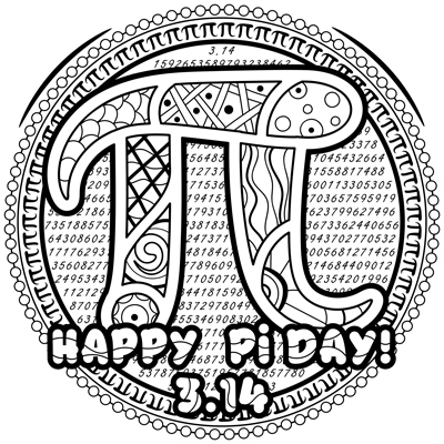 Happy pi day coloring page m