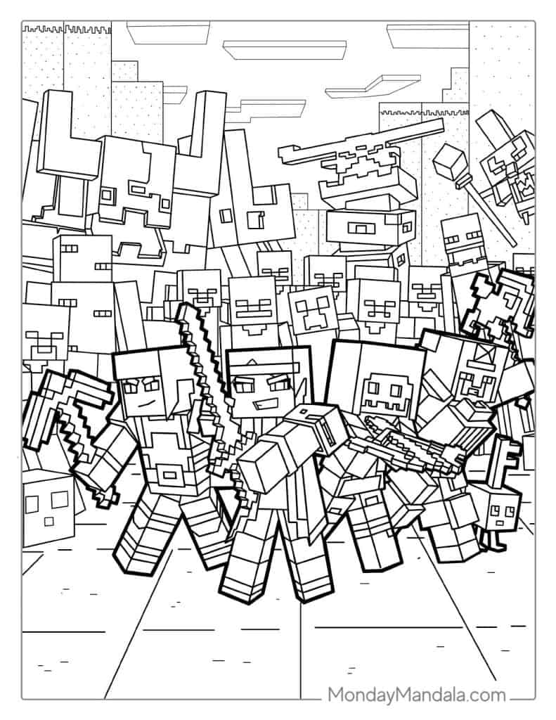 Minecraft coloring pages free pdf printables