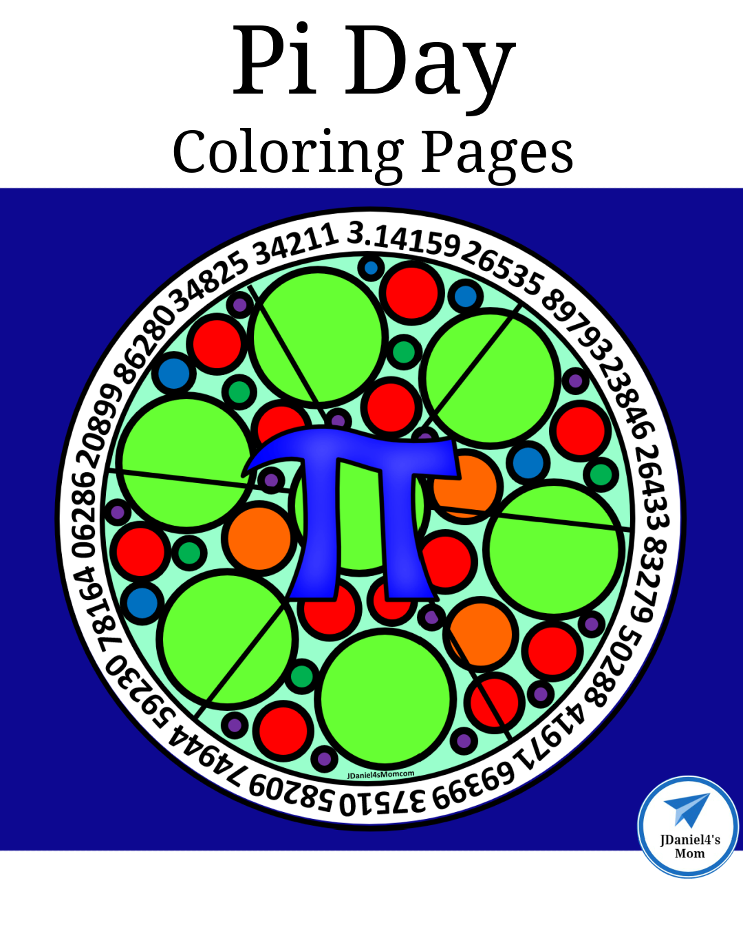 Pi day coloring pages