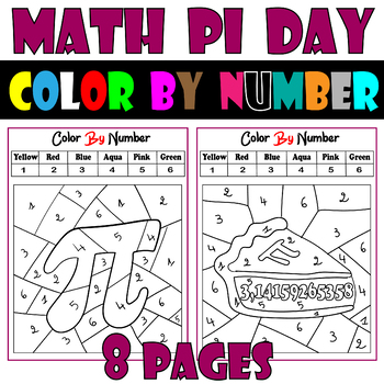 Pi day color by number pi day coloring worksheets pi day color by math