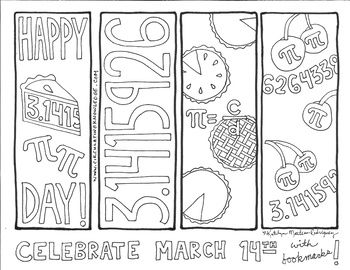 Pi day bookmarks coloring sheets pi day coloring pages everyday math