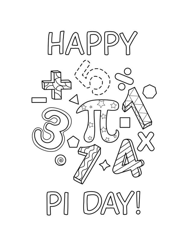 Pi day coloring pages pi day