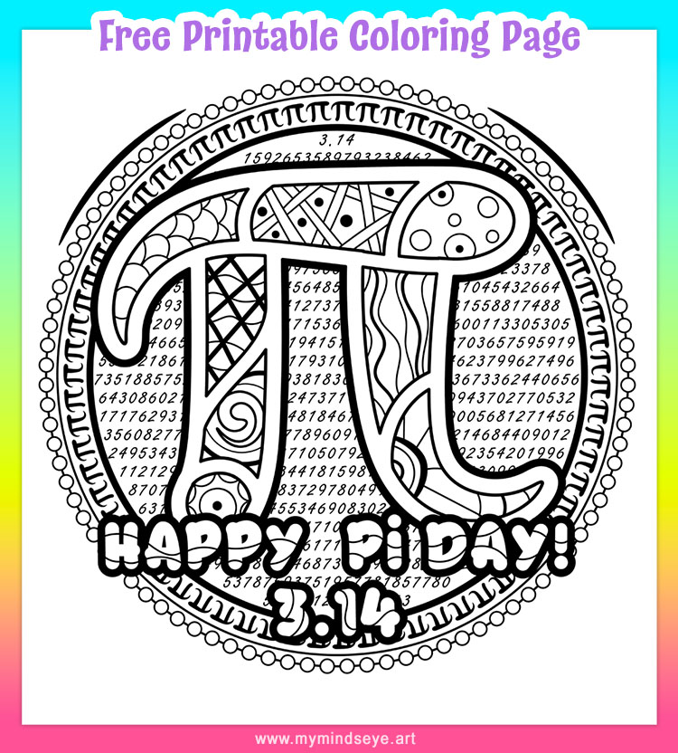 Pi day coloring page c