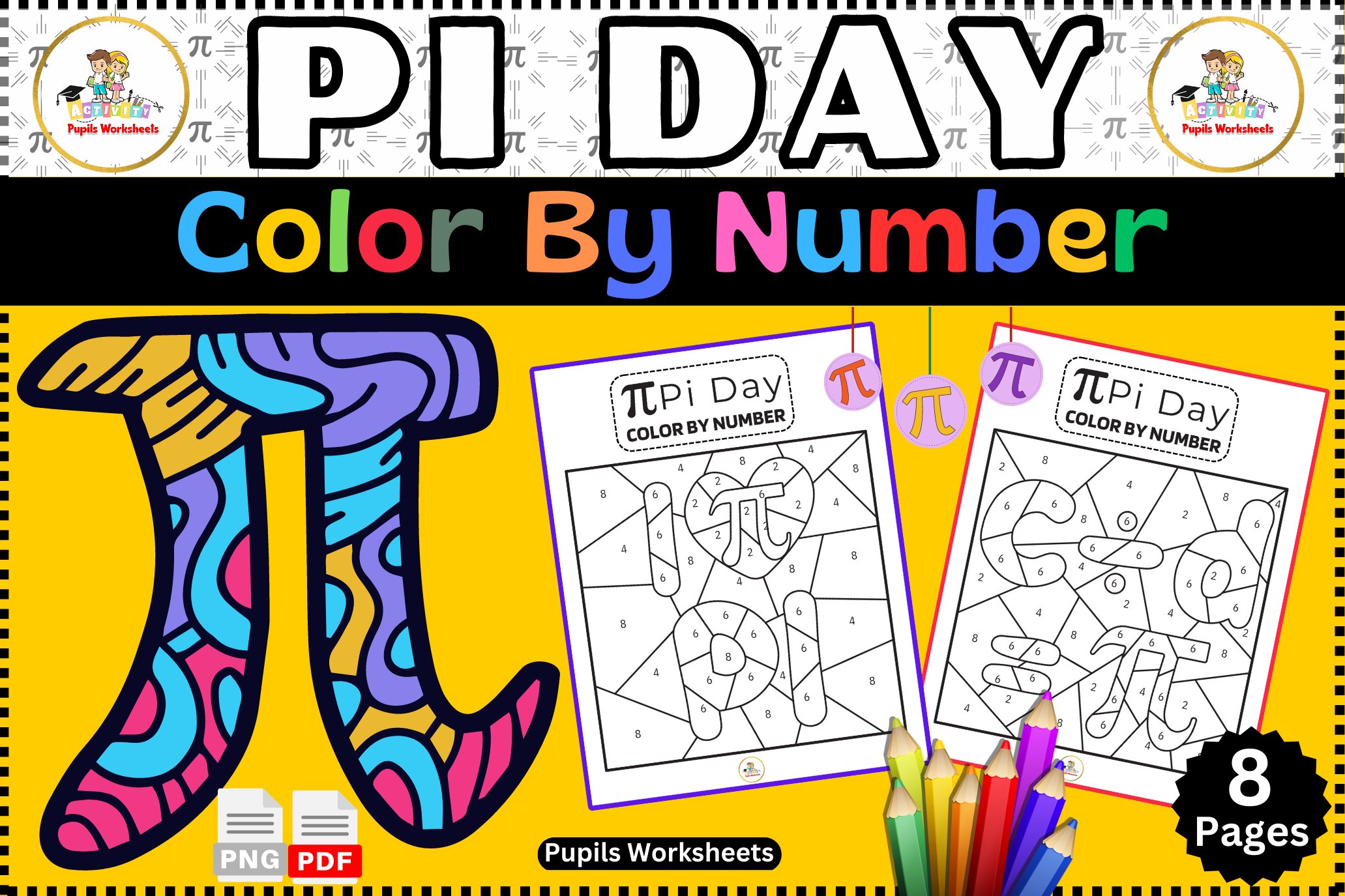 Pi day color by number