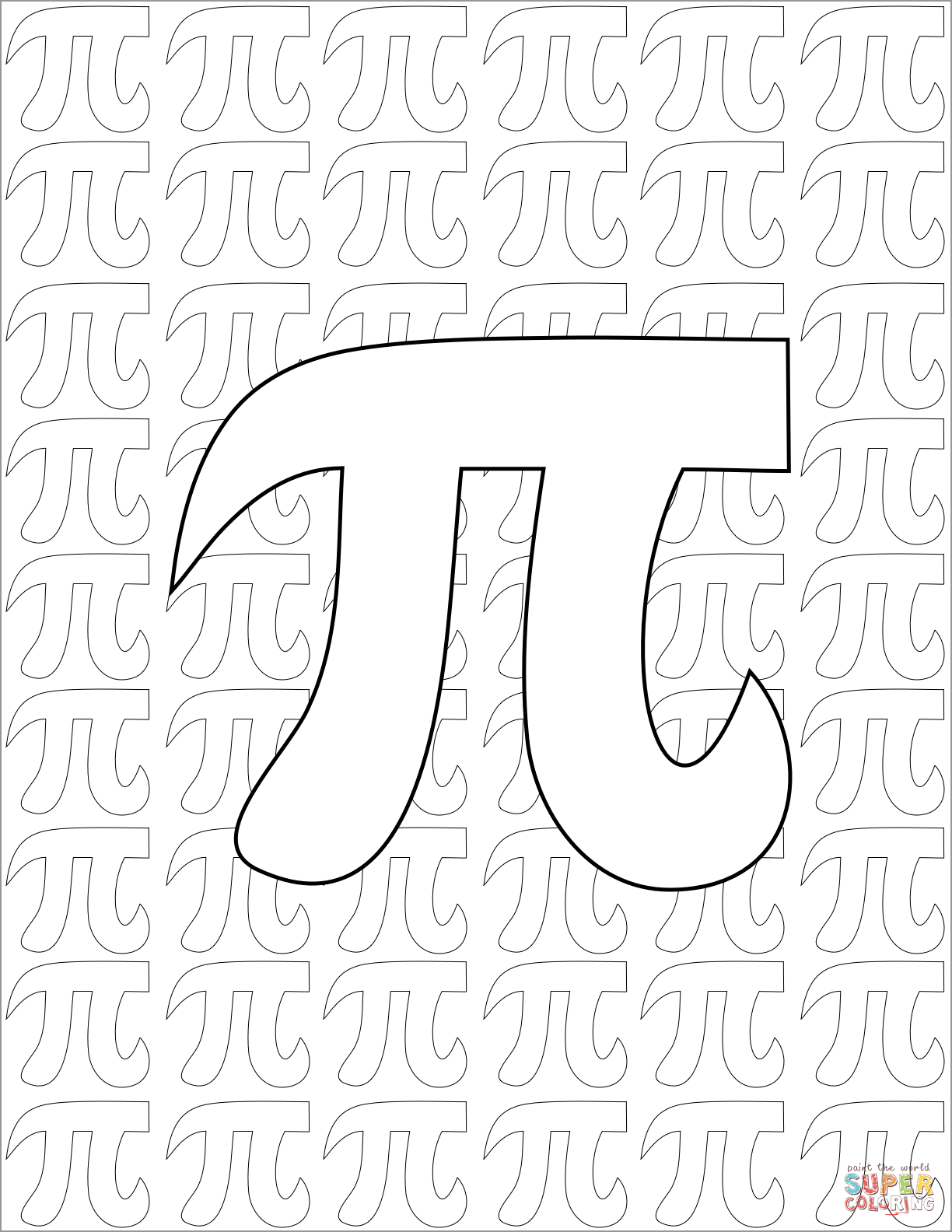 Pi day pattern coloring page free printable coloring pages