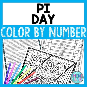 Pi day color by number reading passage and text marking
