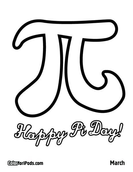 Free coloring pages happy pi day pi day coloring pages