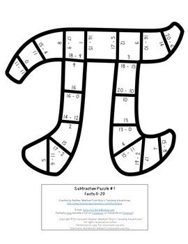 Subtraction pi day for elementary students