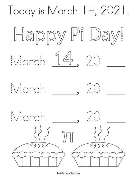 Today is march coloring page