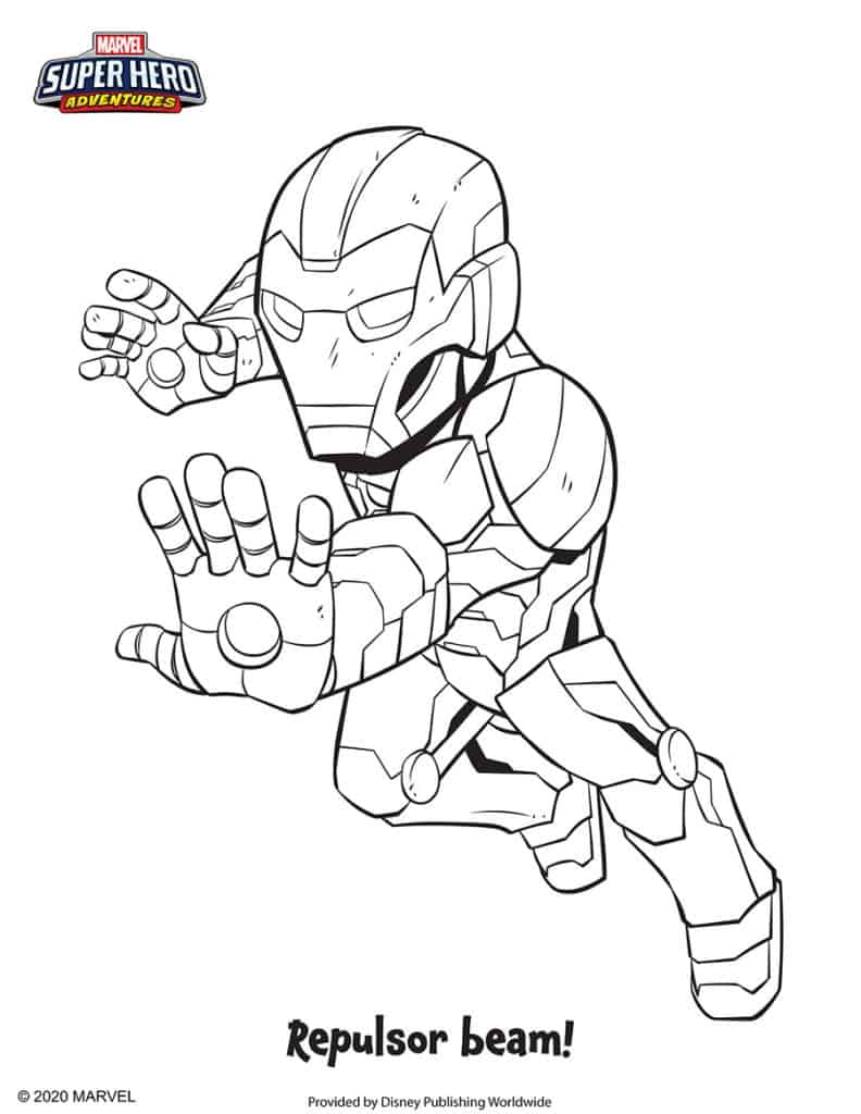 Disney offers free downloadable coloring sheets with marvel super hero adventures