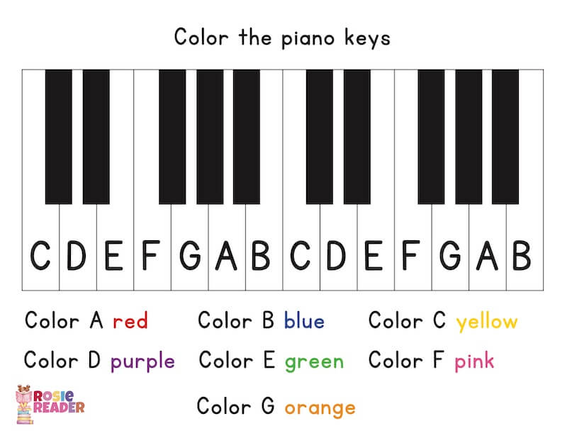 Piano coloring page