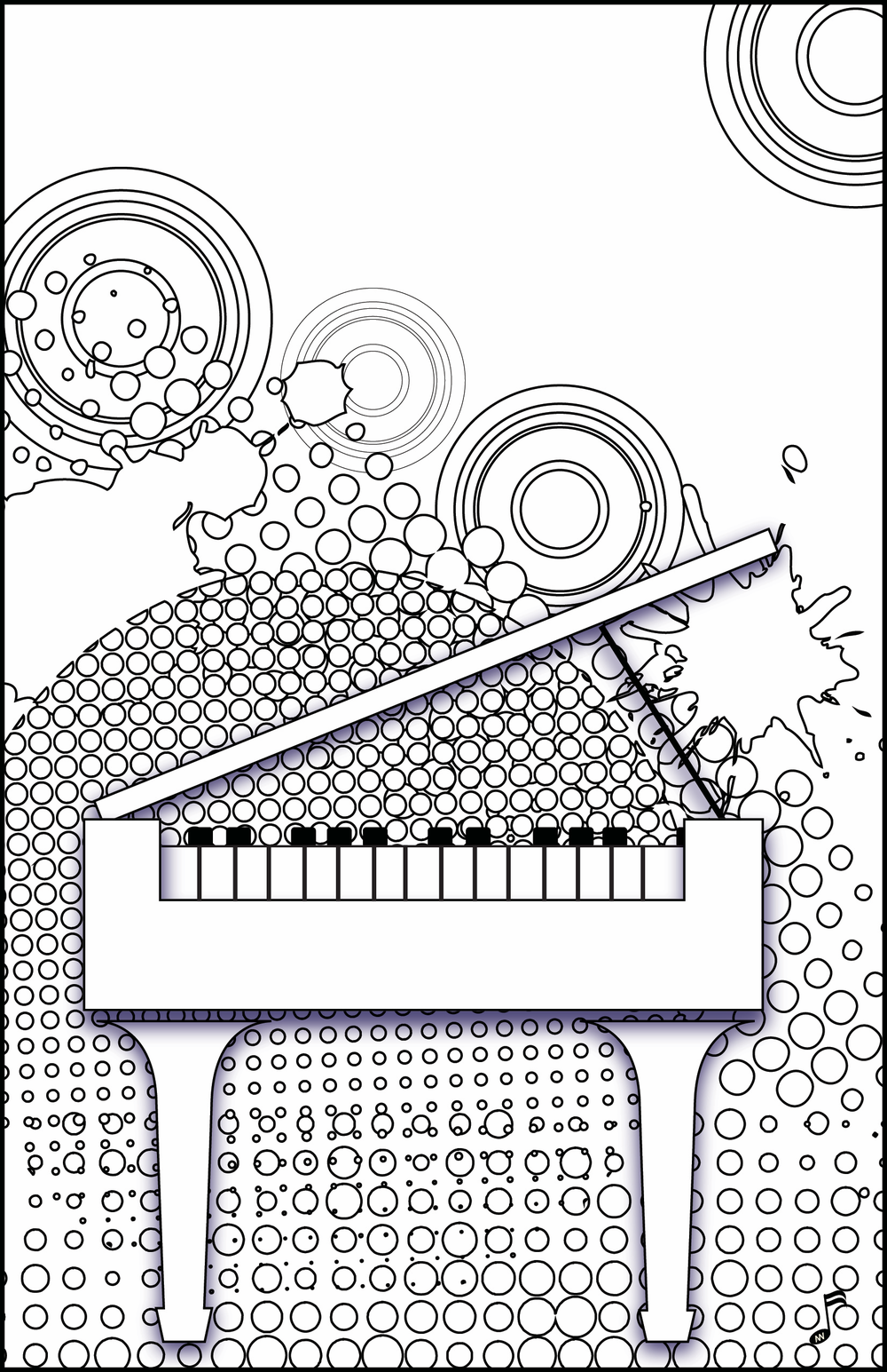 Color page spring polka dot piano â leila viss pk