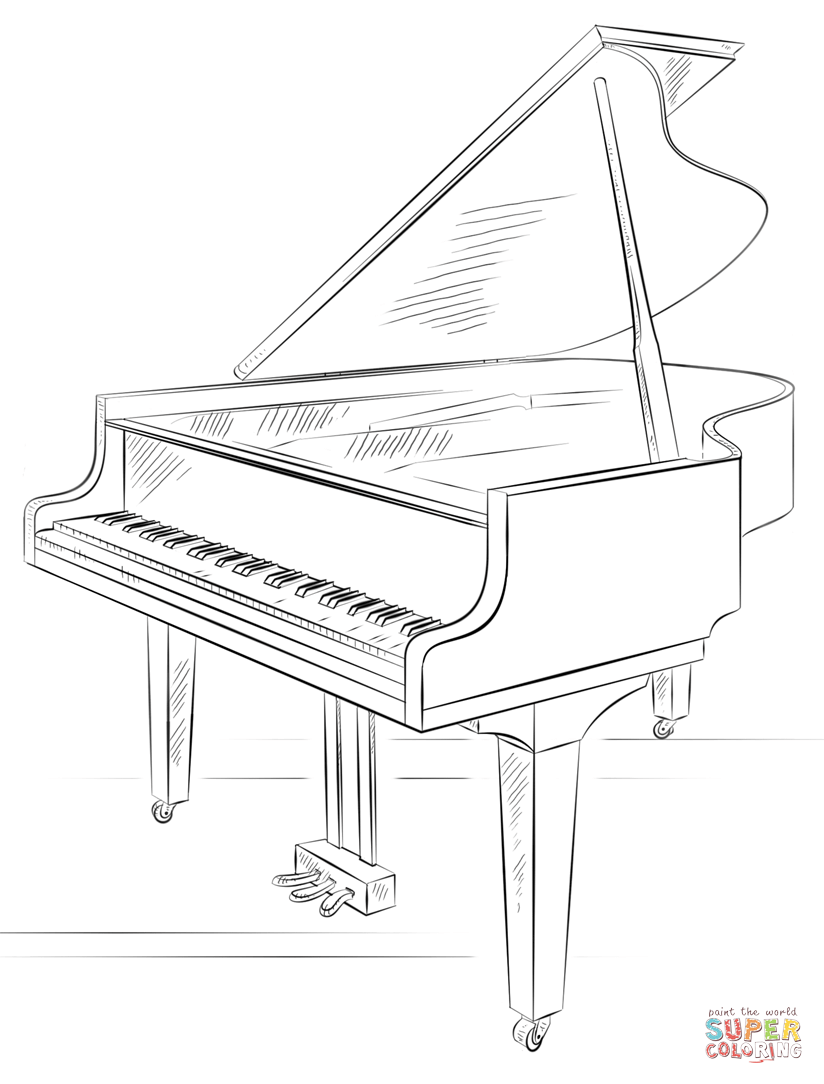 Grand piano coloring page free printable coloring pages