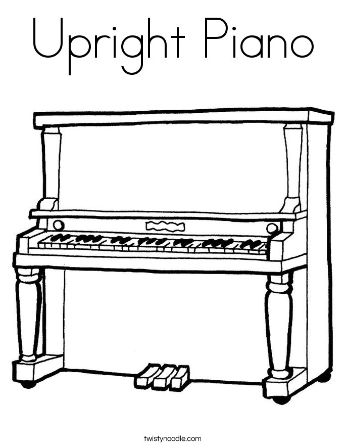 Upright piano coloring page