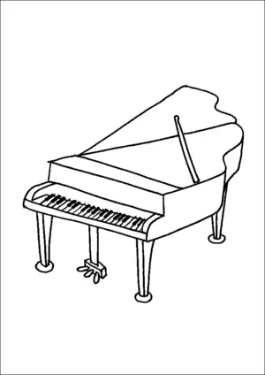 Grand piano coloring page