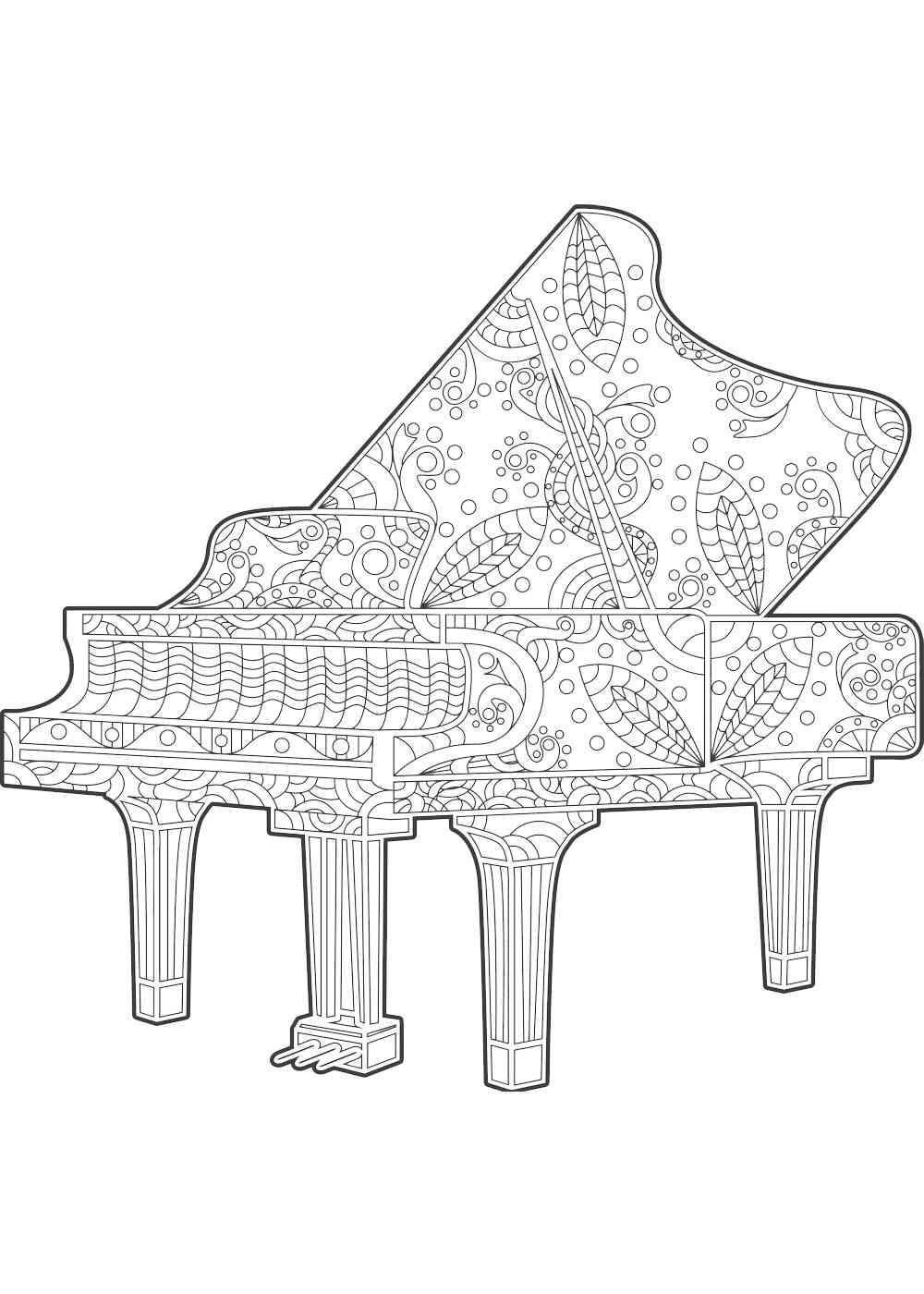 Piano coloring pages for adults