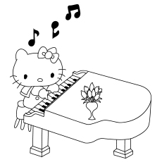 Beautiful piano coloring pages for your little one