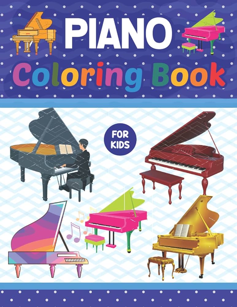 Piano loring book for kids piano drawing loring activity book awesome piano loring pages for kids boys and girls musical instruments loring book for kids boys girls toddlers publication