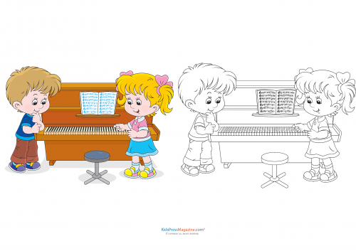 Match up coloring pages â piano