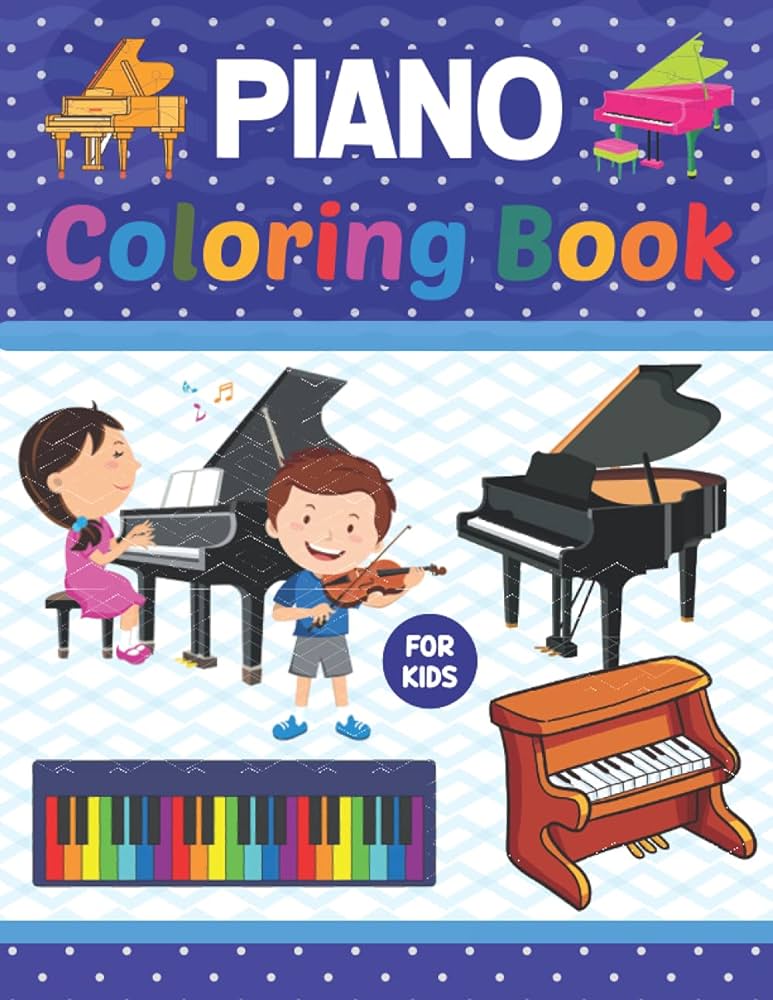 Piano coloring book for kids a by publication vasherabell