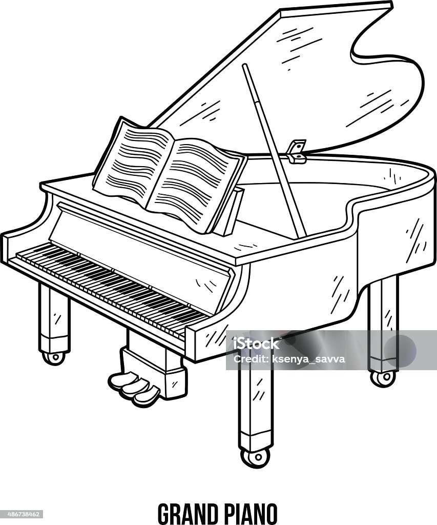 Coloring book for children musical instruments stock illustration