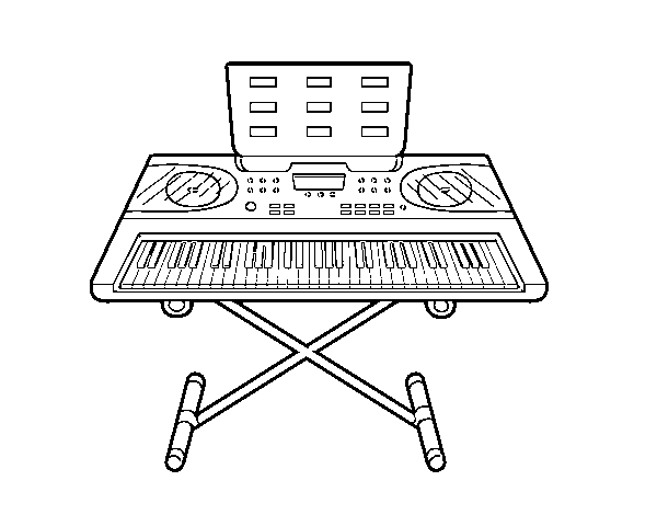 Piano synthesizer coloring page