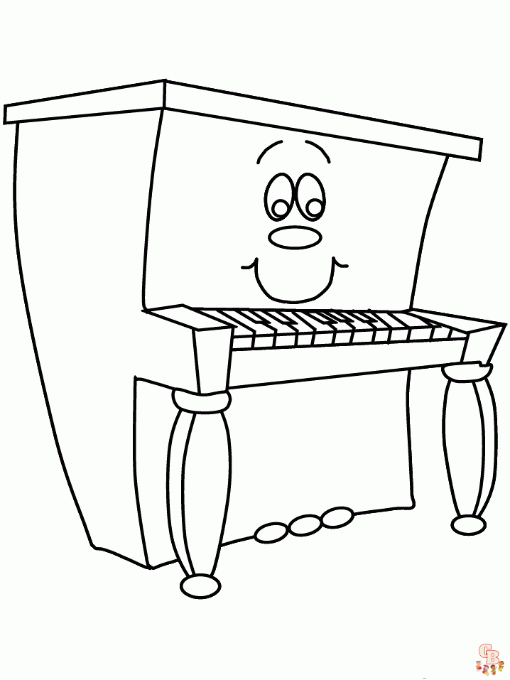 Piano coloring pages