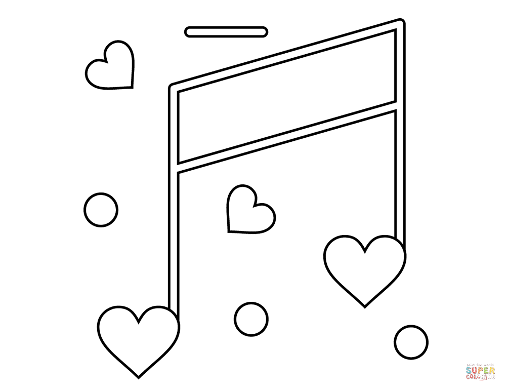 Valentines day love musical note coloring page free printable coloring pages