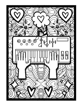 Pianiste mindfulness mandala coloring pages piano printable coloring sheets pdf