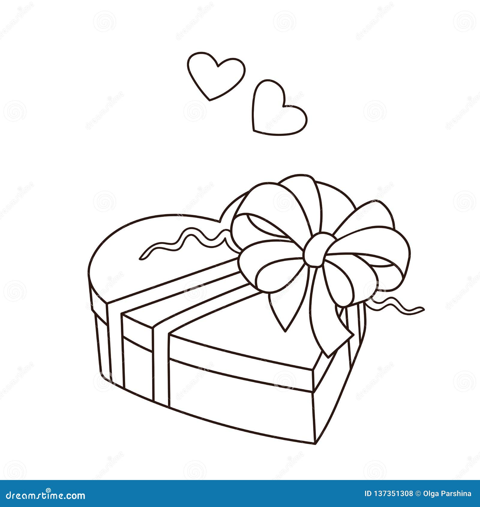 Coloring page outline of gift birthday valentines day stock vector