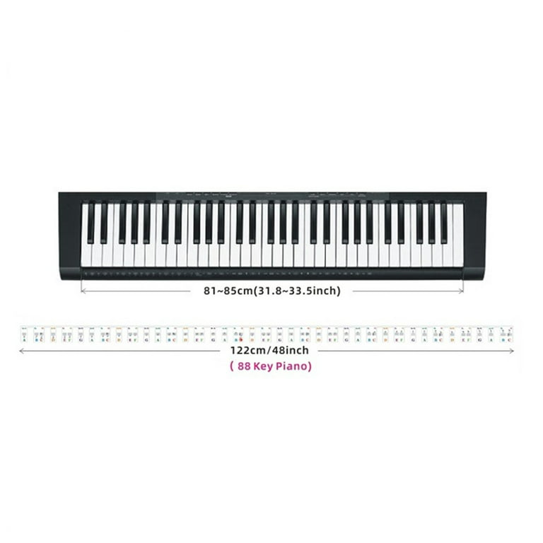 Piano keyboard stickers for key bold large letter piano stickers for learning removable piano keyboard letters notes label for beginners and kids