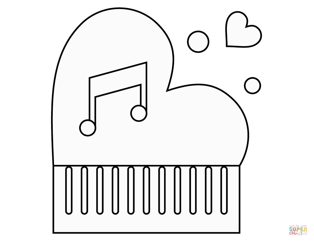 Valentines day piano coloring page free printable coloring pages