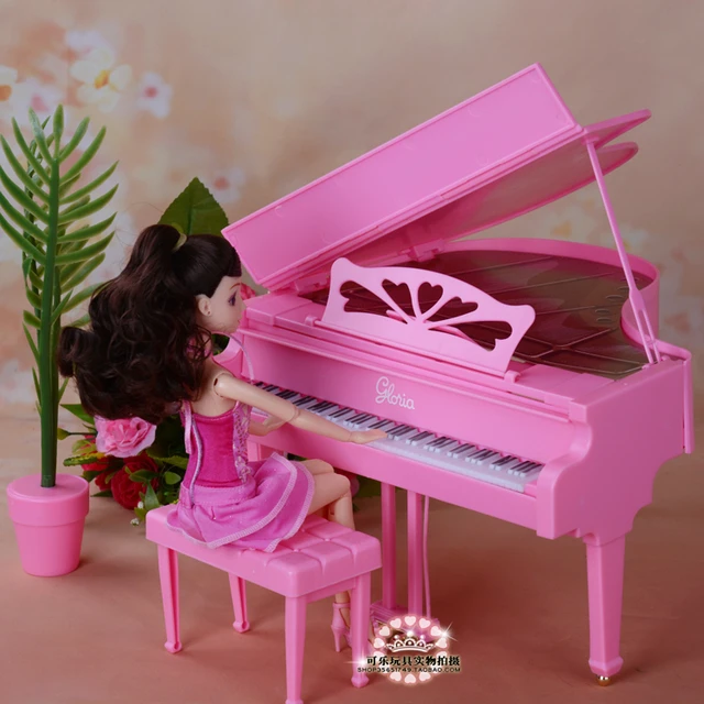 Genuine piano for barbie princess doll accessories bjd doll musicista home dream house furniture play set child toy gift