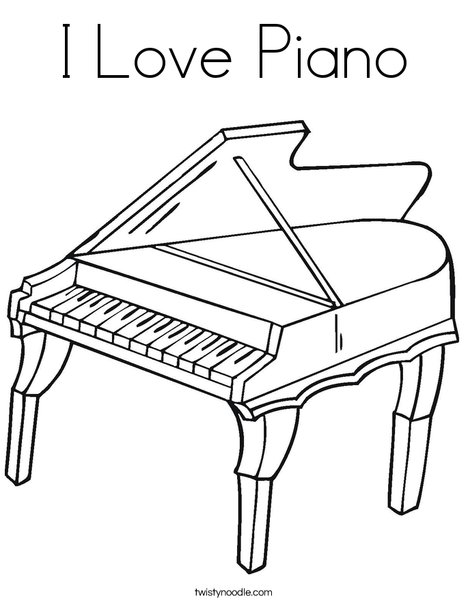 I love piano coloring page