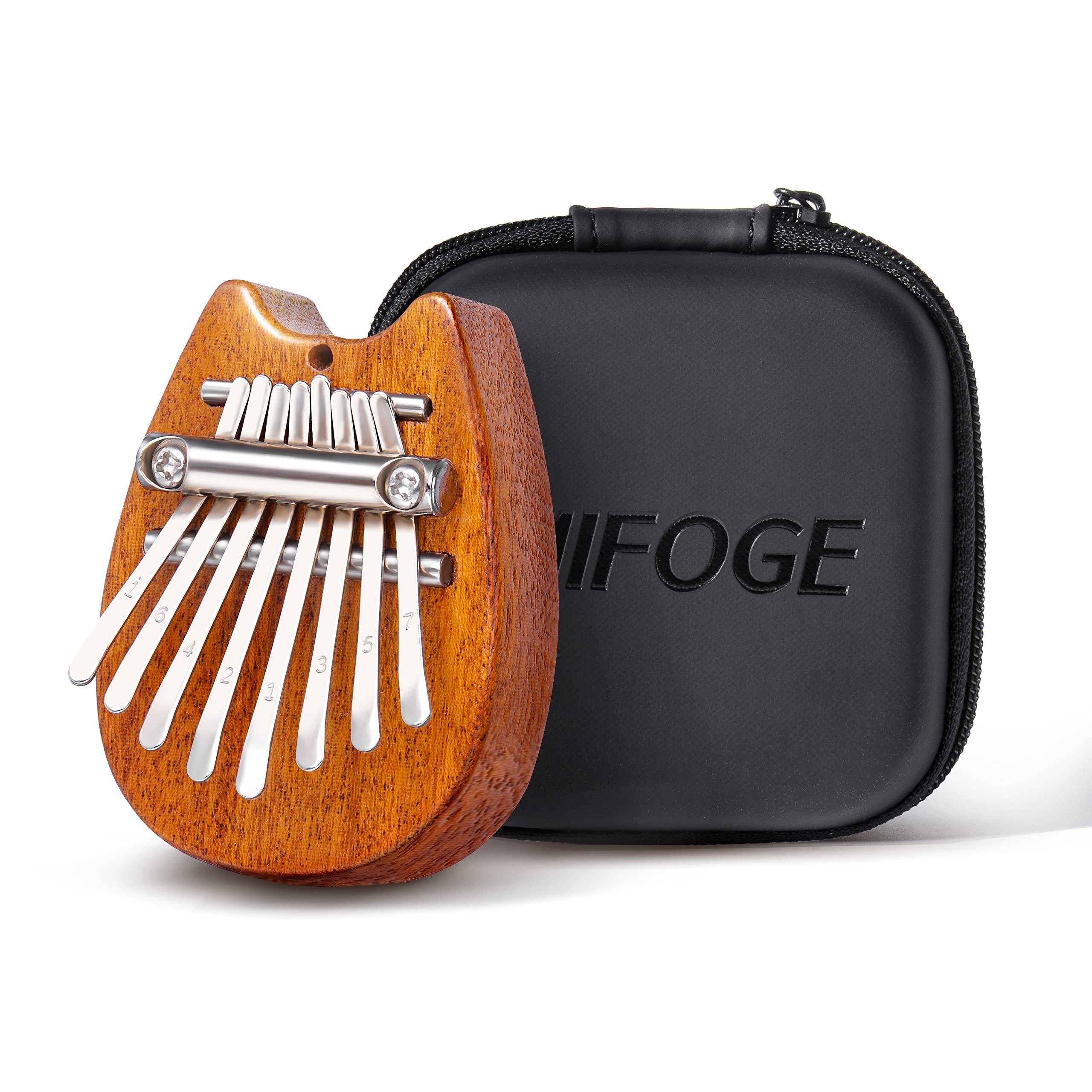 Mifoge mini kalimba thumb piano keys woodenexquisite finger piano with lanyard waterproof protective boxmusical instrumentgift for toddler kid child valentines adult beginners musical instruments