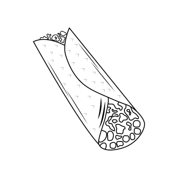 Premium vector breakfast burritos coloring pages