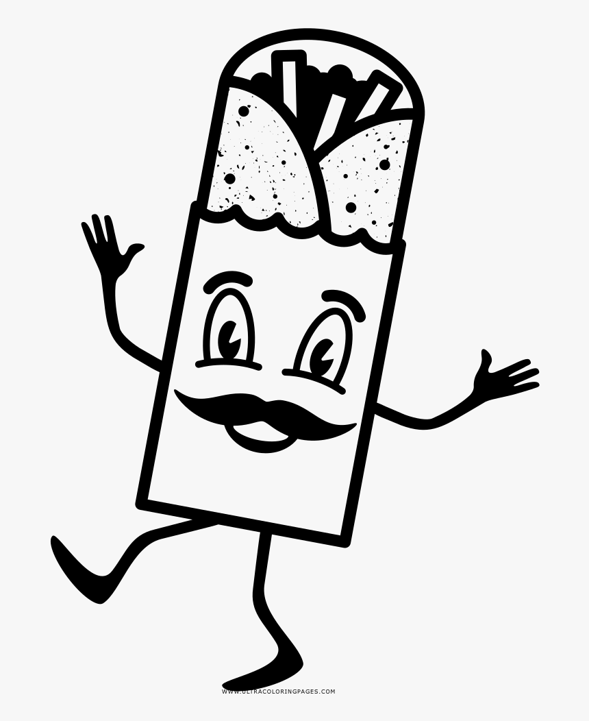 Burrito coloring page hd png download