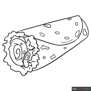 Burrito coloring page easy drawing guides