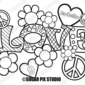 Peace coloring sheet