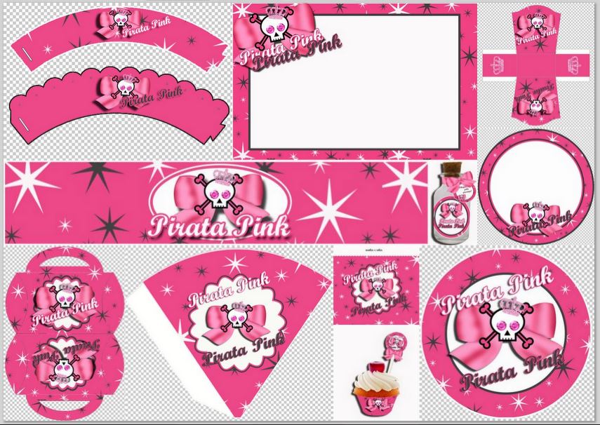 Pink pirate free printable kit