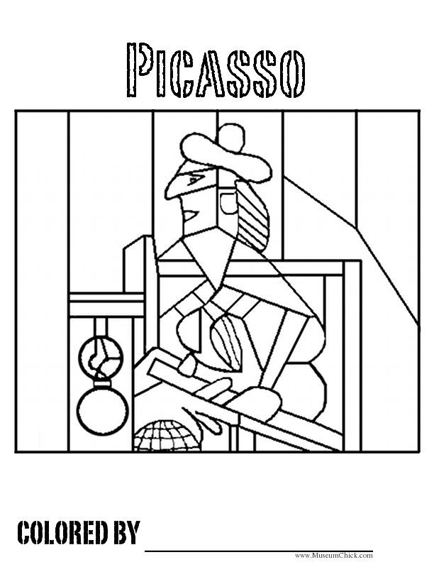 Picasso printable coloring pages picasso art picasso coloring kids art projects