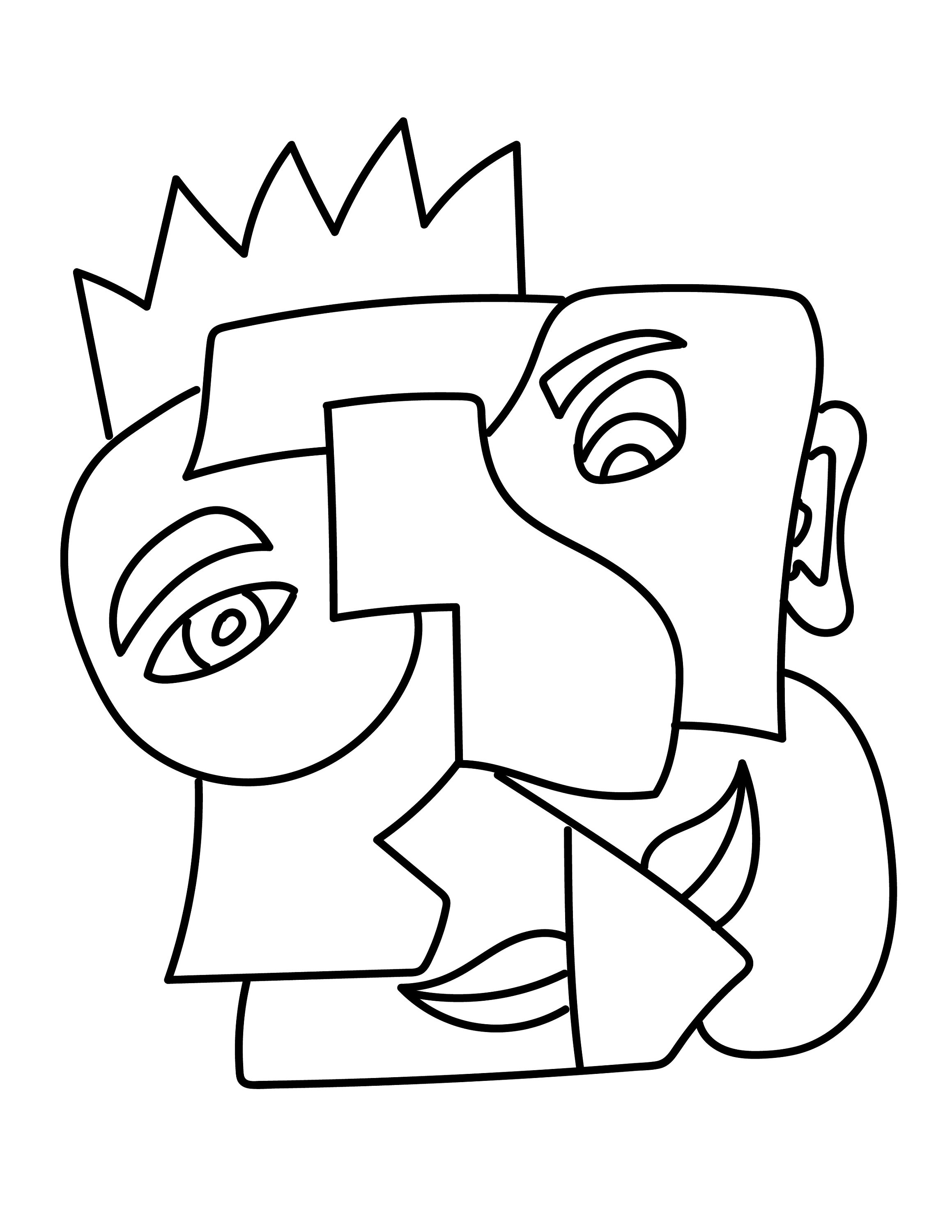 Cubism coloring pages