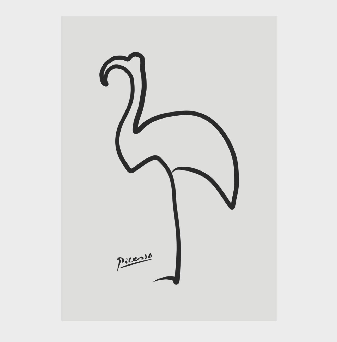 Pablo picasso flamingo line drawing unique wall art from moonshine prints